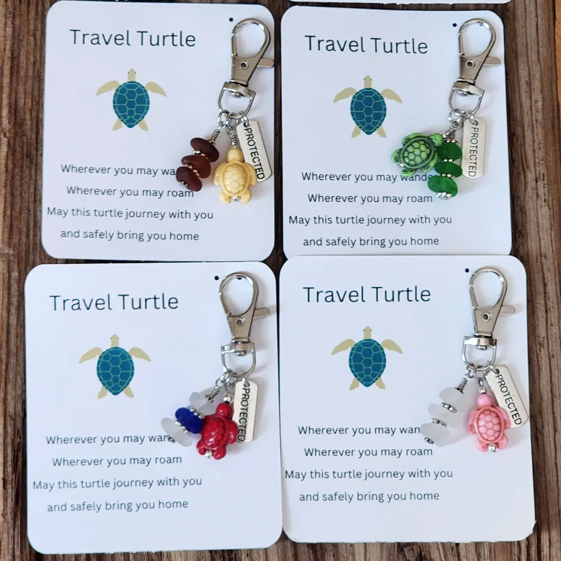 Sea glass Travel Turtle Charm