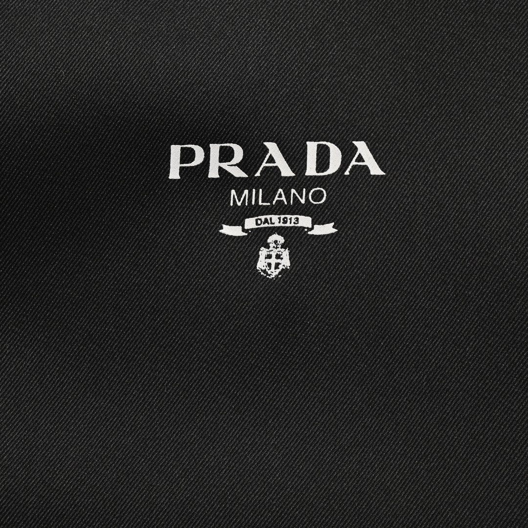 Prada 24ss silk webbing hem hooded jacket