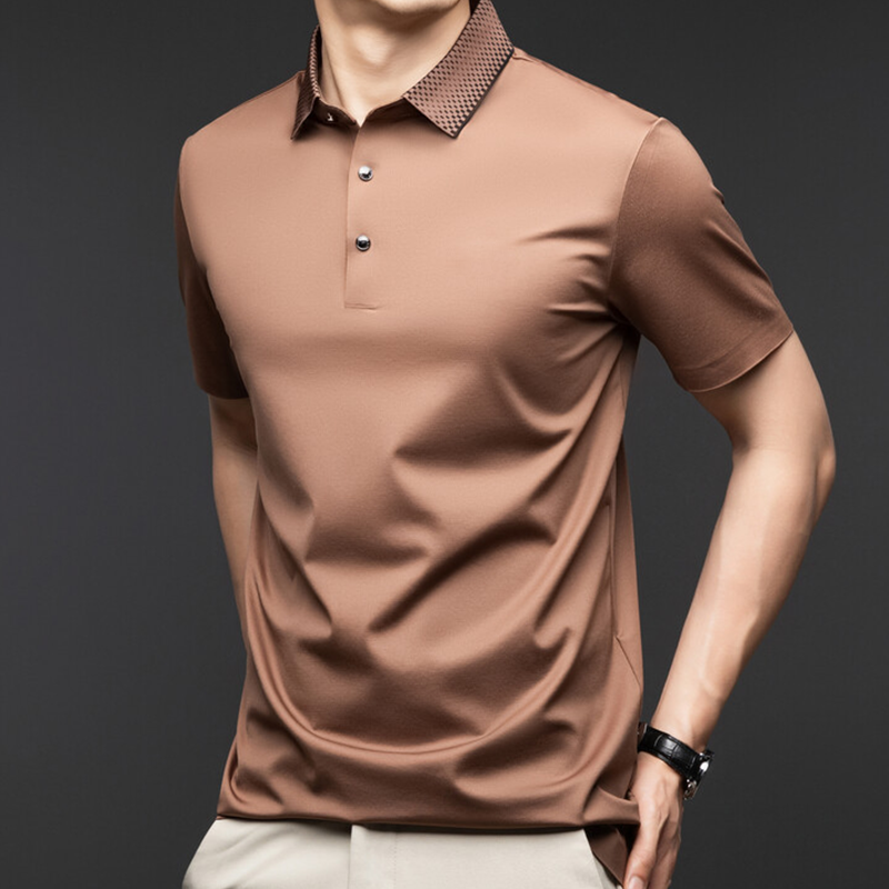Men's Casual Business Short Sleeve Lapel T-Shirt