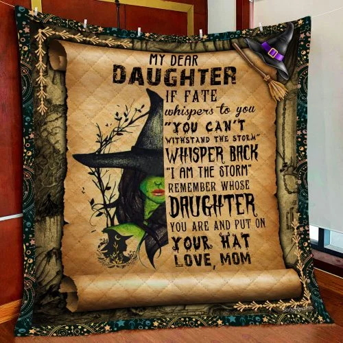Mom To Daughter, Witch Girl Quilt Blanket
