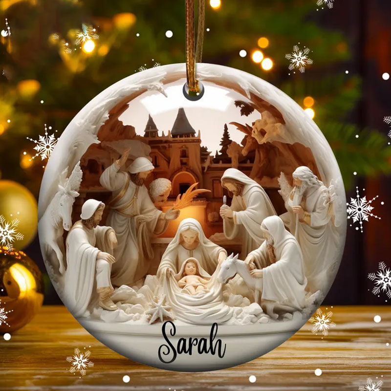Custom Nativity Christmas Ornament