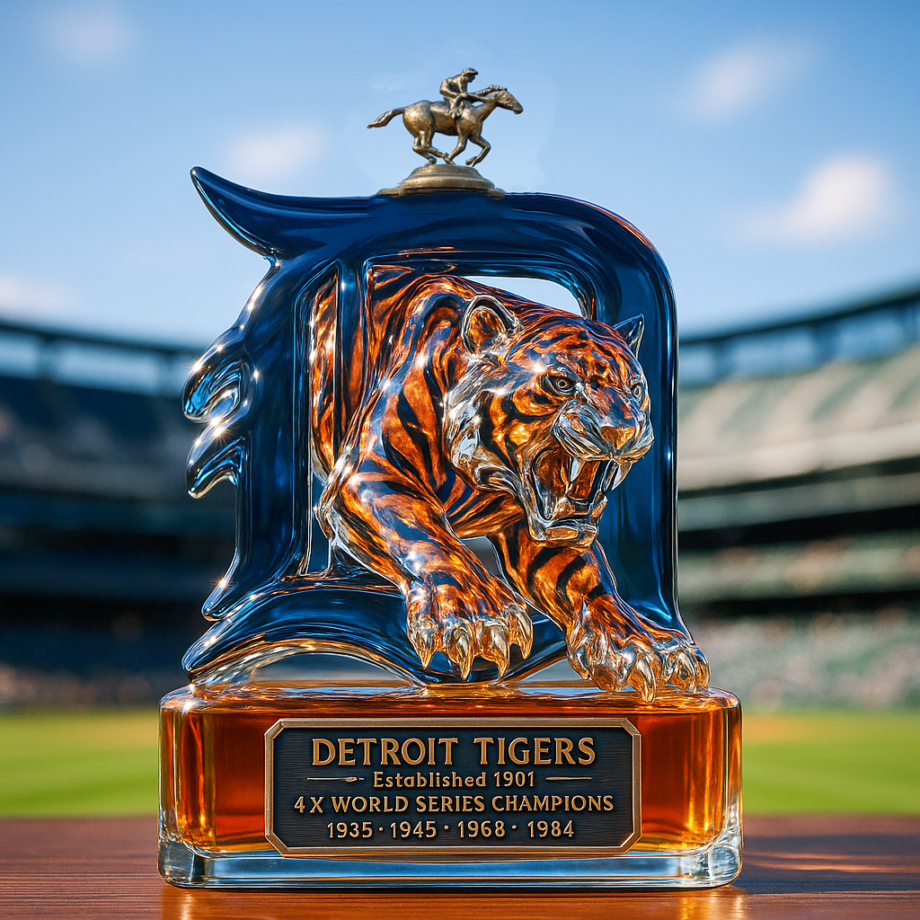 Detroit Tigers Whiskey Bottle