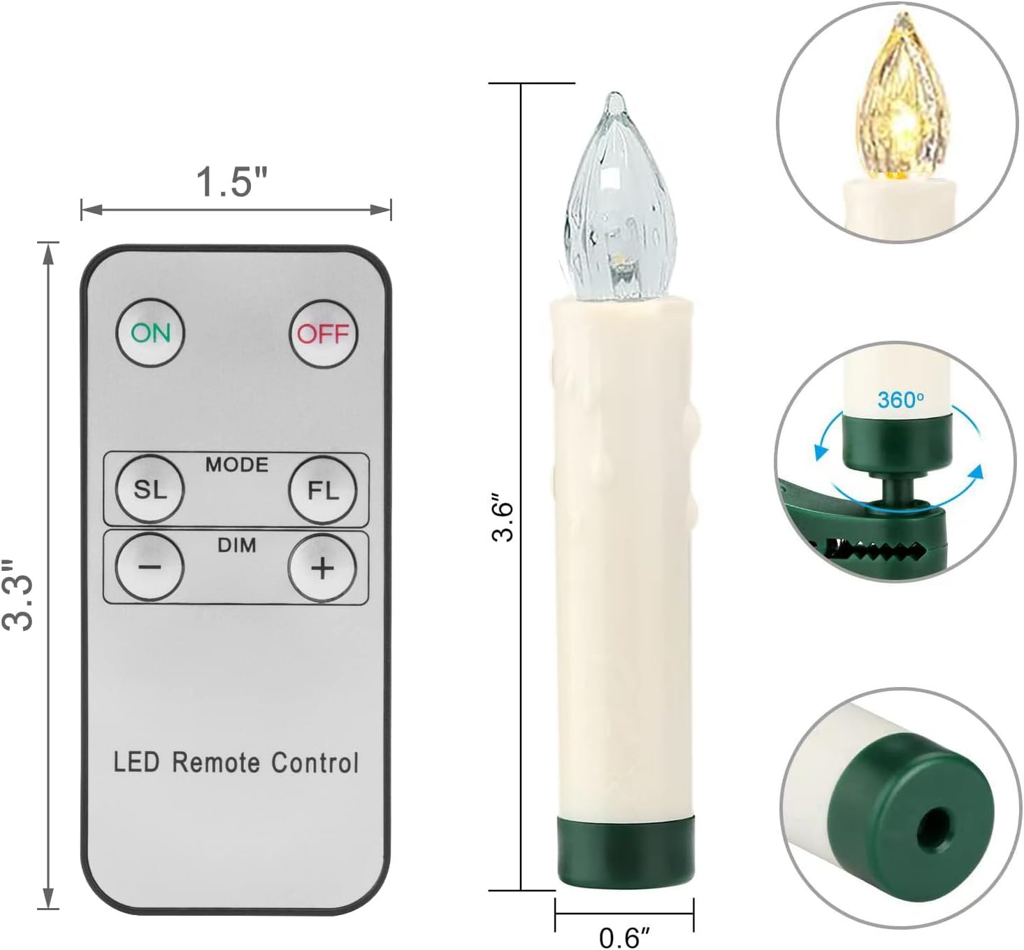 🎄Early Christmas Sale - 50% OFF🔥6 PCS Christmas Tree Flameless Candles With Clips