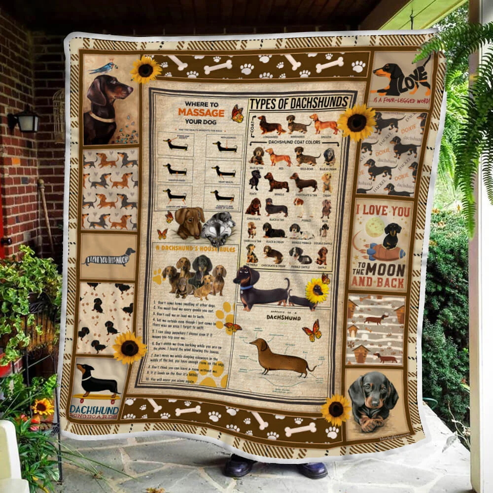 Dachshund Knowledge Sofa Throw Blanket