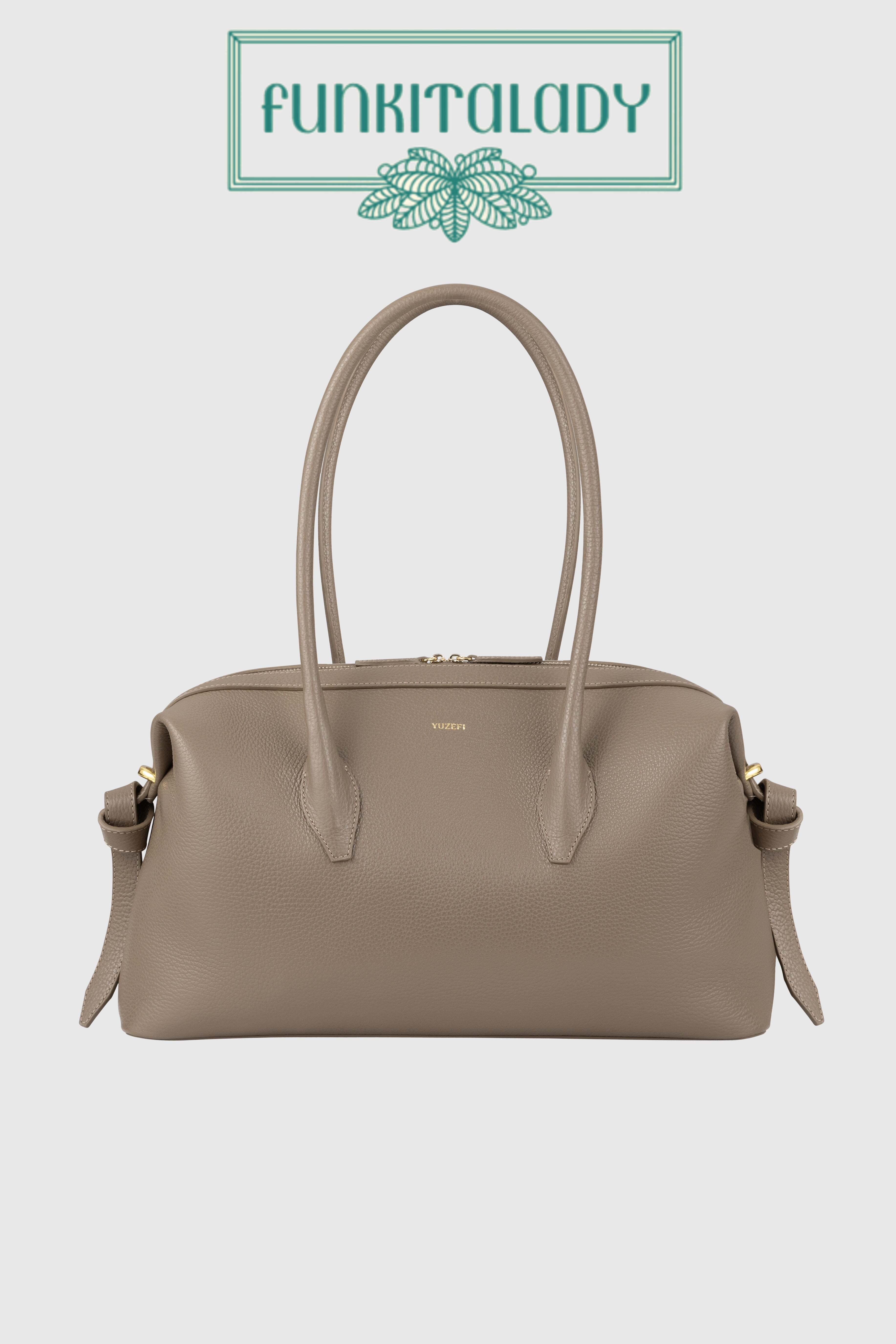 BRIOCHE DUFFLE - TAUPE PEBBLE GRAINED LEATHER