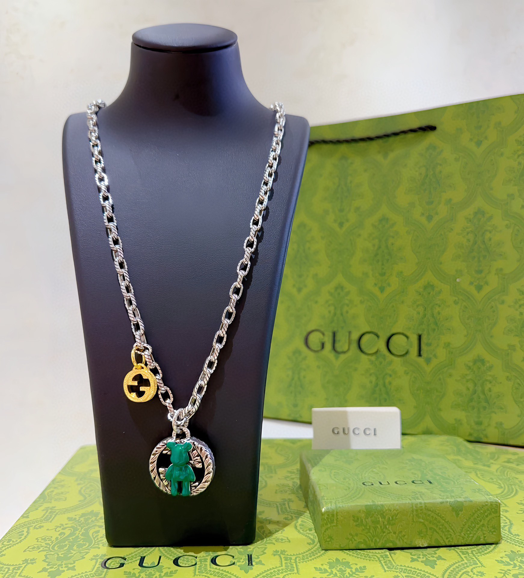 Gucci Vintage GG Violent Bear Necklace