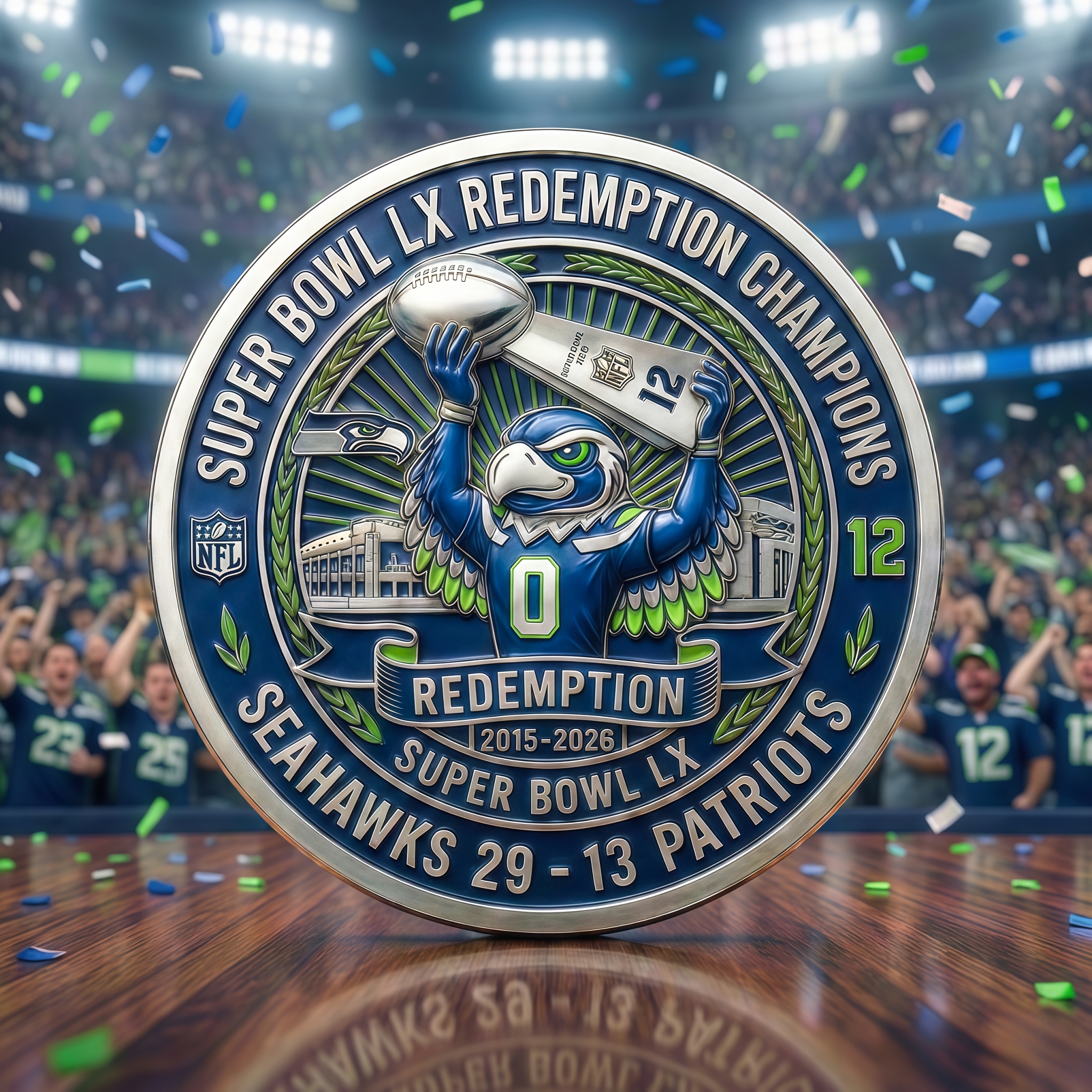 Seattle Seahawks – Super Bowl LX Redemption Champions Coin (2015-2026)