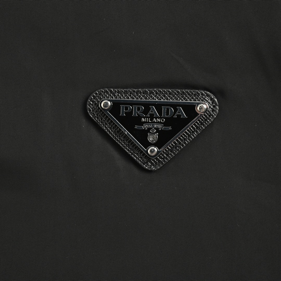 Prada 24Fw triangle logo stand collar zipper jacket