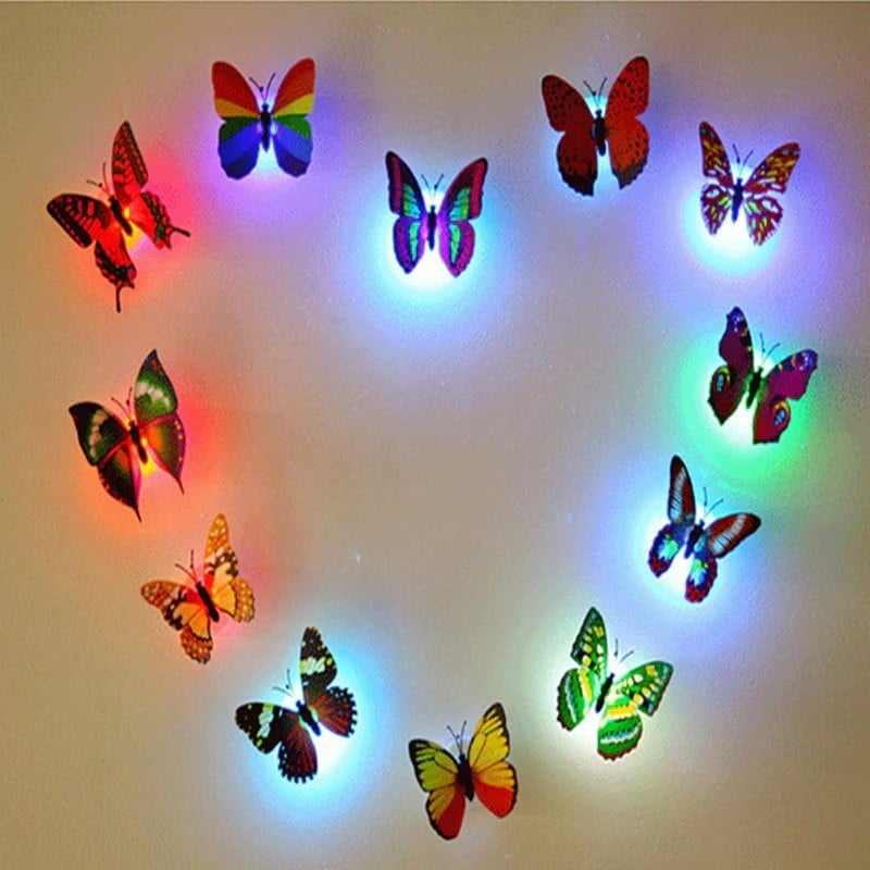 (🌲Early Christmas Sale- SAVE 49% OFF)3D LED Butterfly Decoration Night Light(4 Pcs/Set)-BUY 4 SETS GET 3 SETS FREE & FREESHIPPING