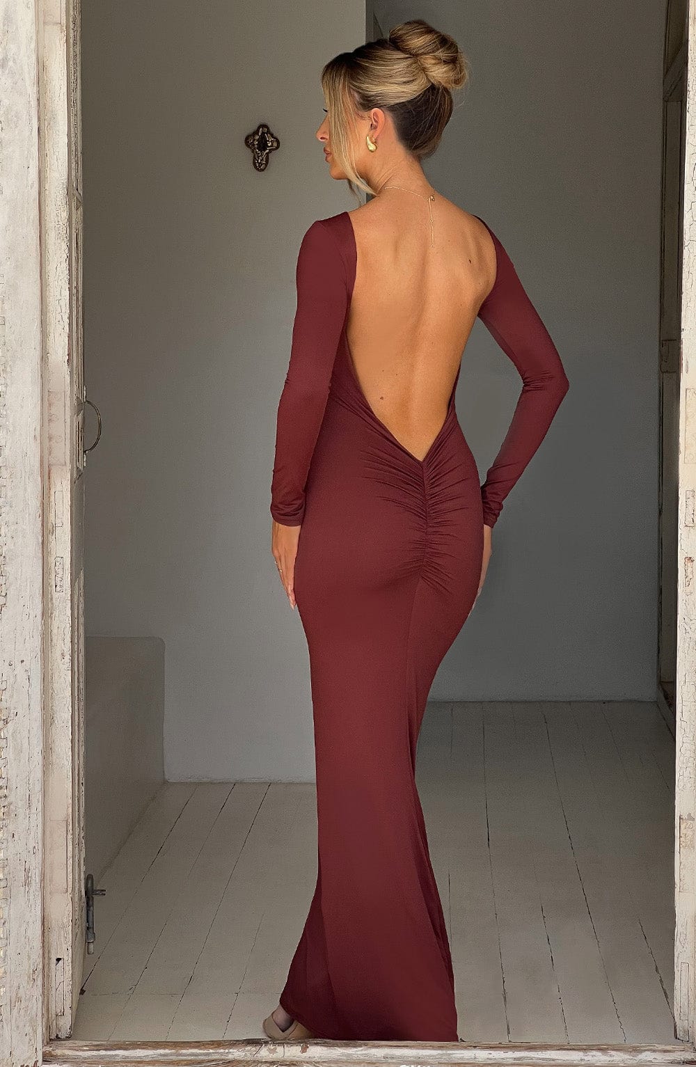 Maxi Dress with Deep V-Neckline