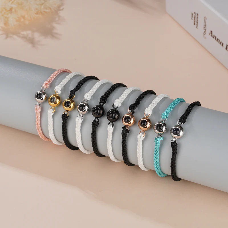 Personalized Braided Rope Photo Projection Bracelet Sweet Cool Gift