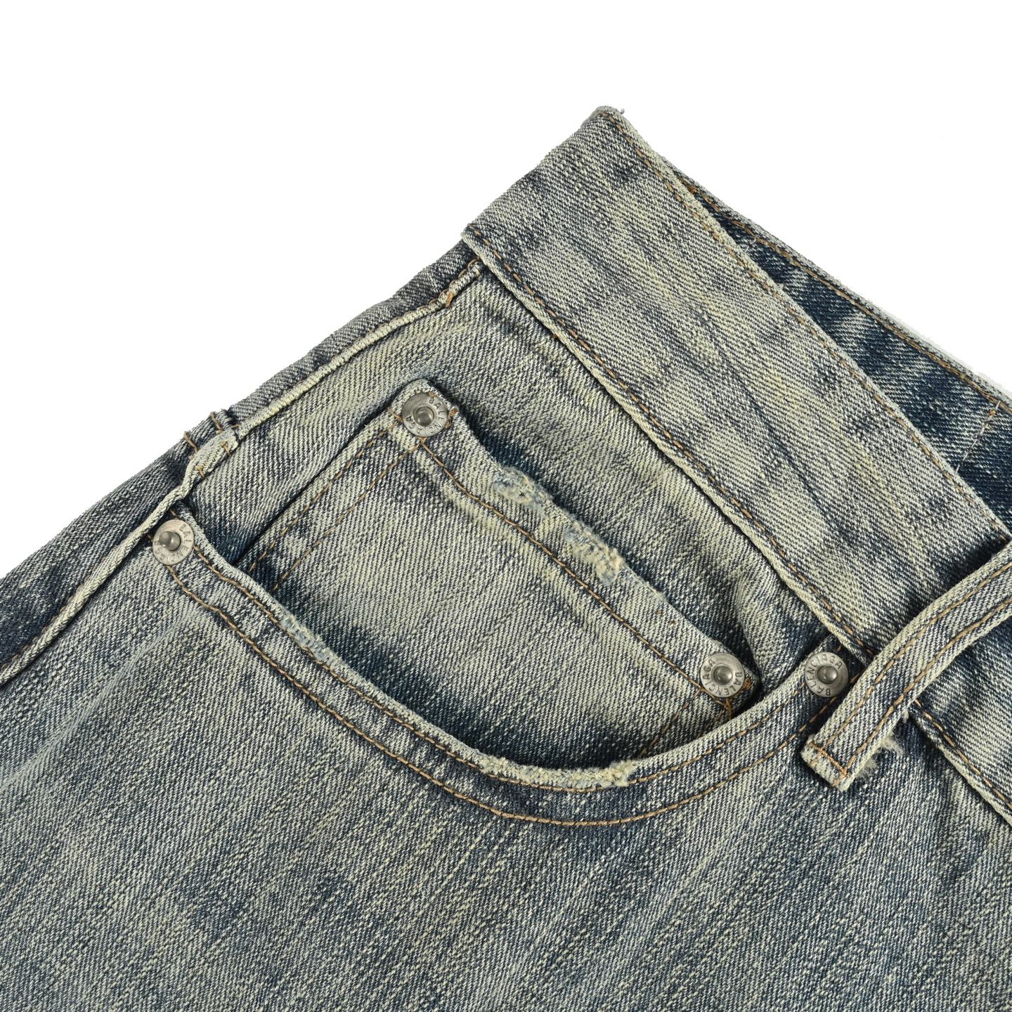 Balenciaga 25ss Pull-up Bamboo Vertical Stripe Jeans