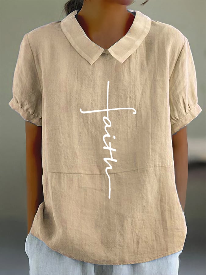 Women's Faith Cotton And Linen Casual Shirt