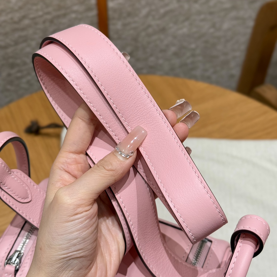 Hermès Mini Lindy 3QRose Sakura Handbag (Handmade to order)