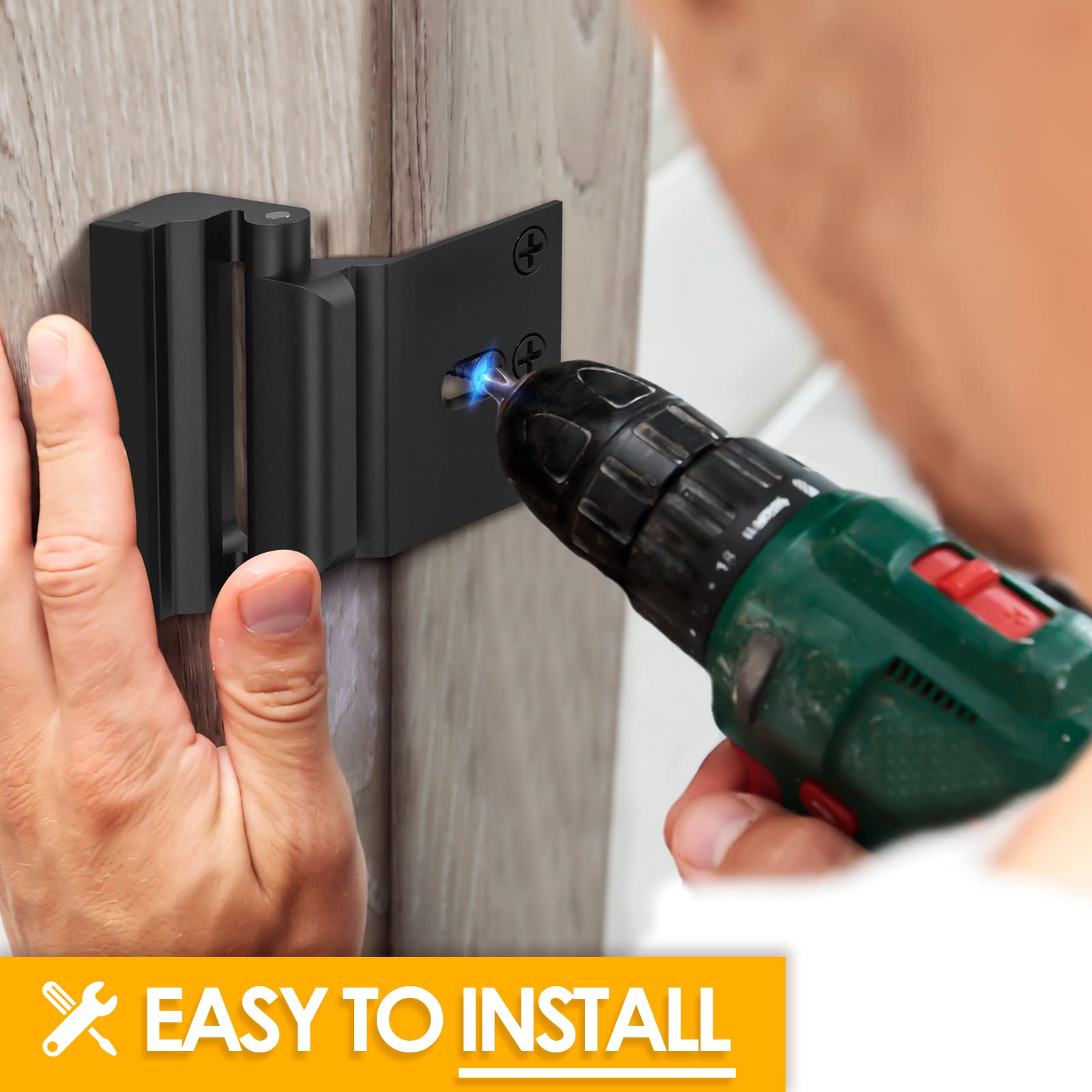 2 Pack Home Security Door Lock Withstand 800 Ibs for Inward Swinging Door, Door Reinforcement Lock With 8 Screws to Prevent Unauthorized Entry