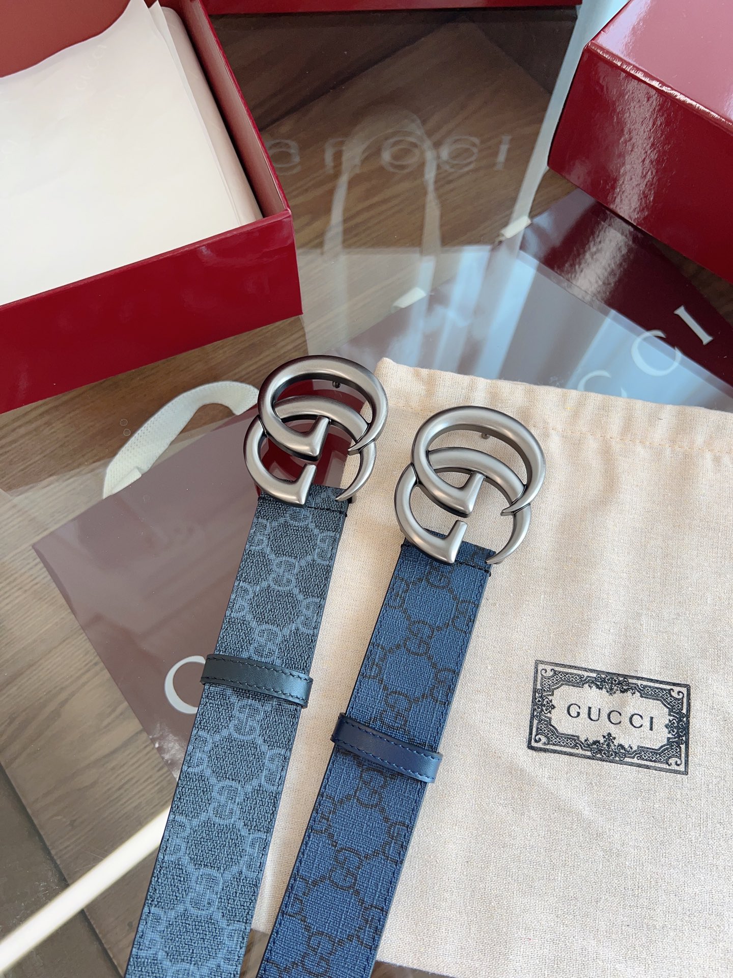 Gucci Double G brass buckle leather belt with a width of 4.0cm
