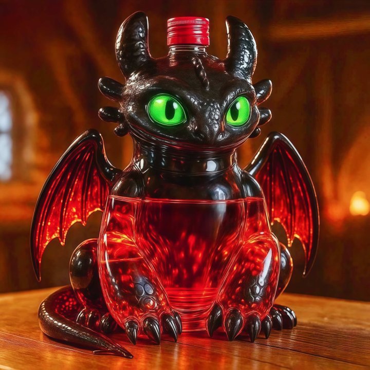 🐉🔥 Toothless Whiskey Bottle - The Night Fury of Your Bar