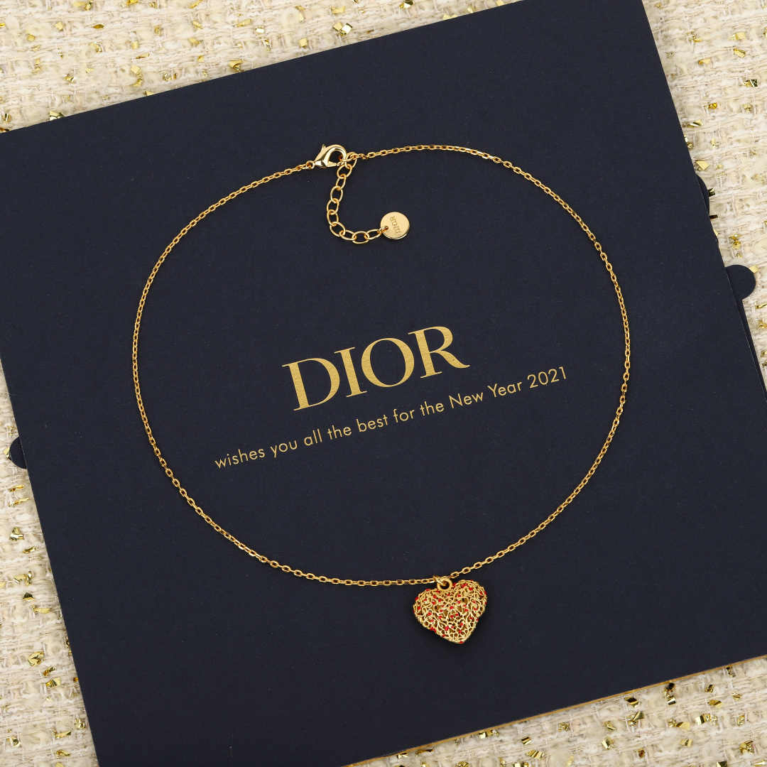 Dior Limited Edition Hollow Heart Necklace