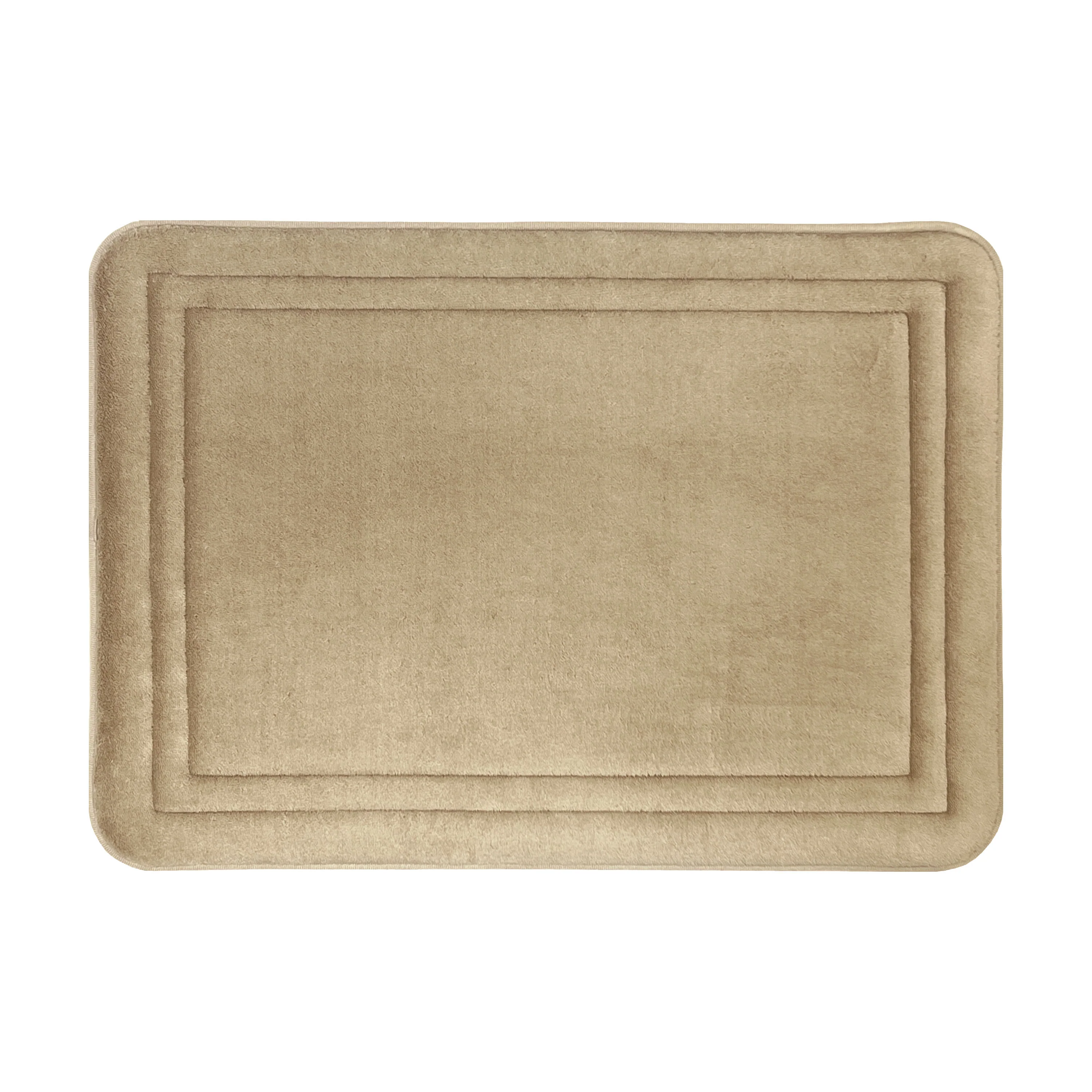 Elle Border Soft Non-Slip Memory Foam Bath Mat, 17x24 Inches