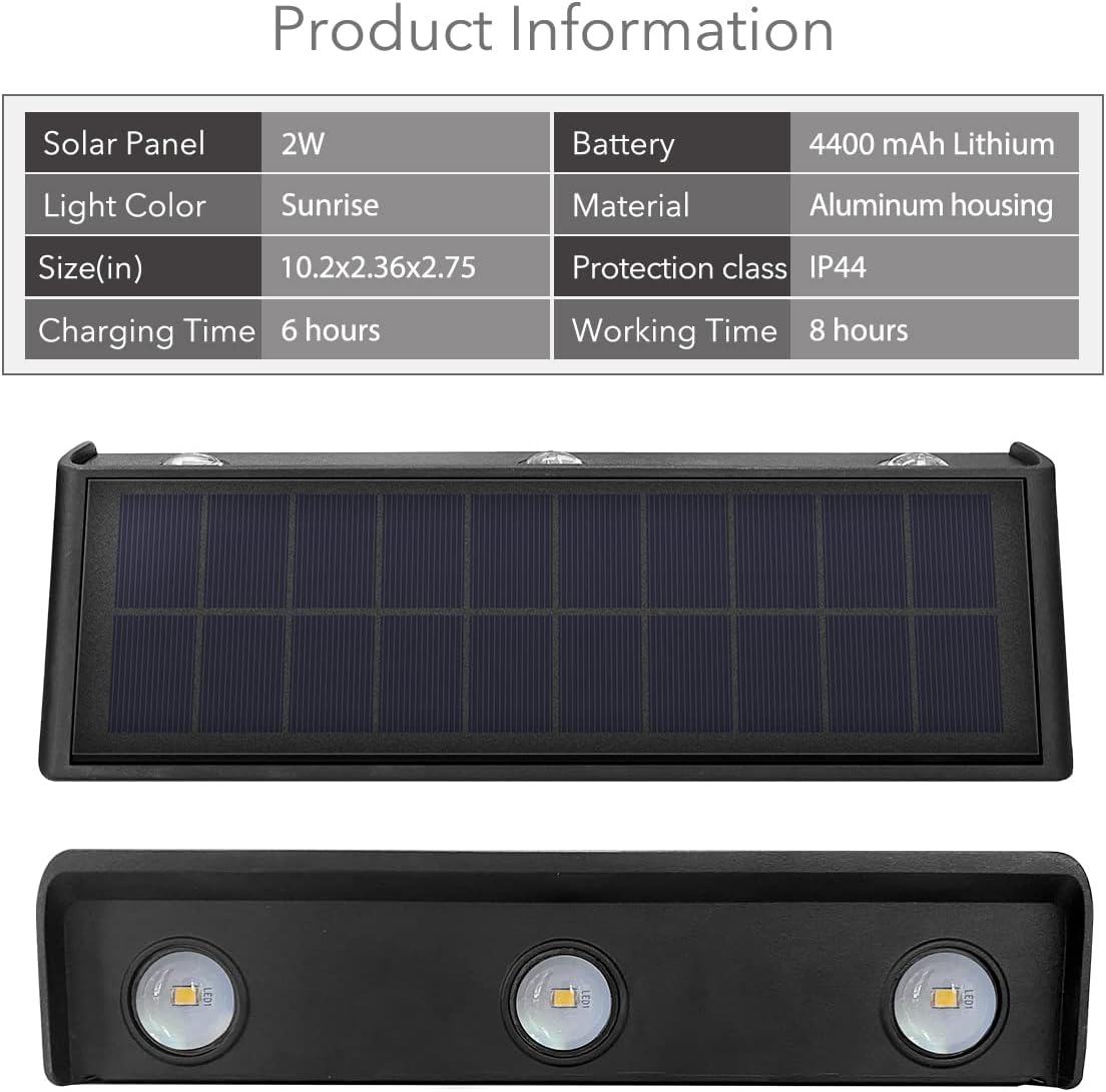 🔥ON SALE - 70% OFF🔥Solar Lights 3000K Aluminum Waterproof Dusk to Dawn Lighting Wall