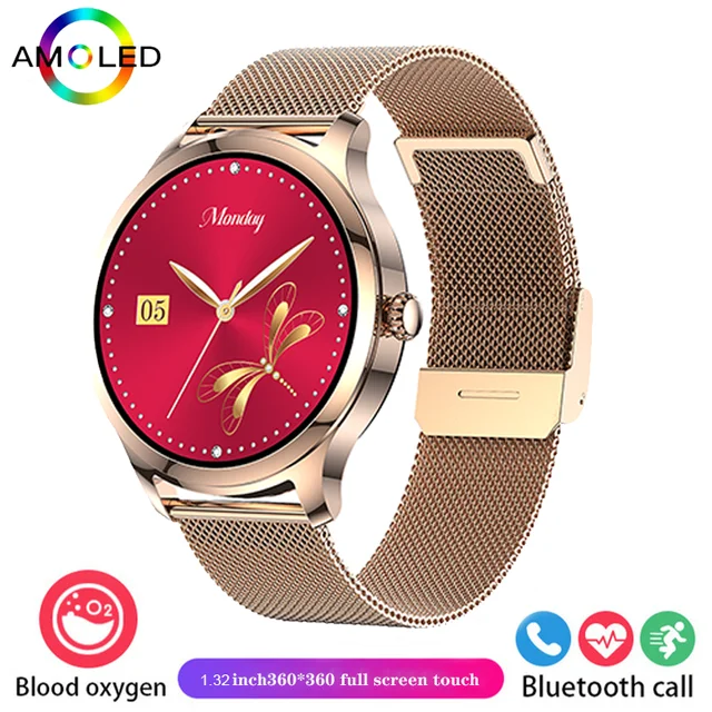 YPAY 2023 Women's Smartwatch Waterproof Sports Watch Bluetooth Talk 1.32-inch Full screen Touch Smartwatch for Huawei Xiaomi