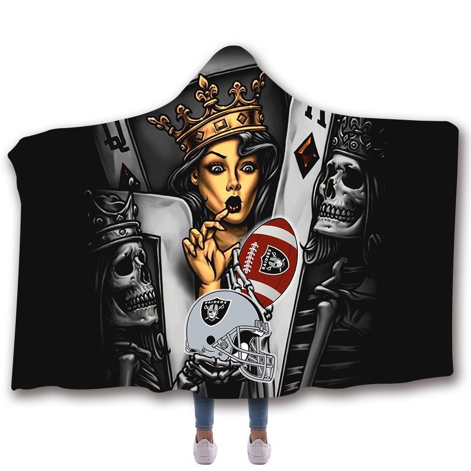 LAS VEGAS RAIDERS CLASSIC 3D HOODED BLANKET