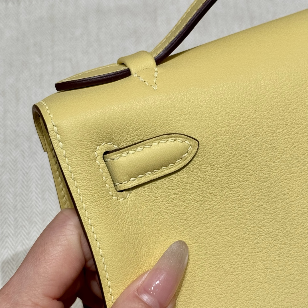 Hermès Kelly Pochette 1ZJaune Poussin Handbag (Handmade to Order)