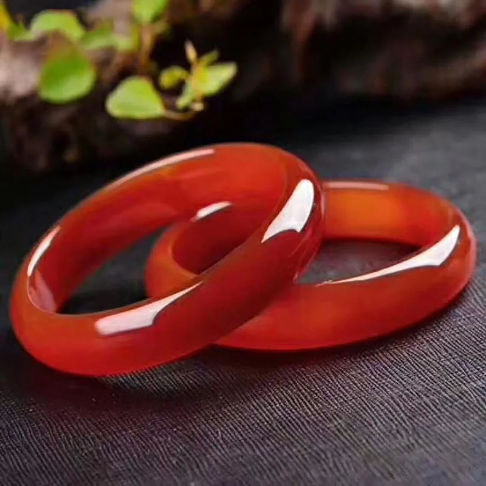 Natural Agate Bangle Brazilian Red Agate Widened Jade Bracelet Jewelry Women Fashion Accessories Gift For Mother Free Shipping