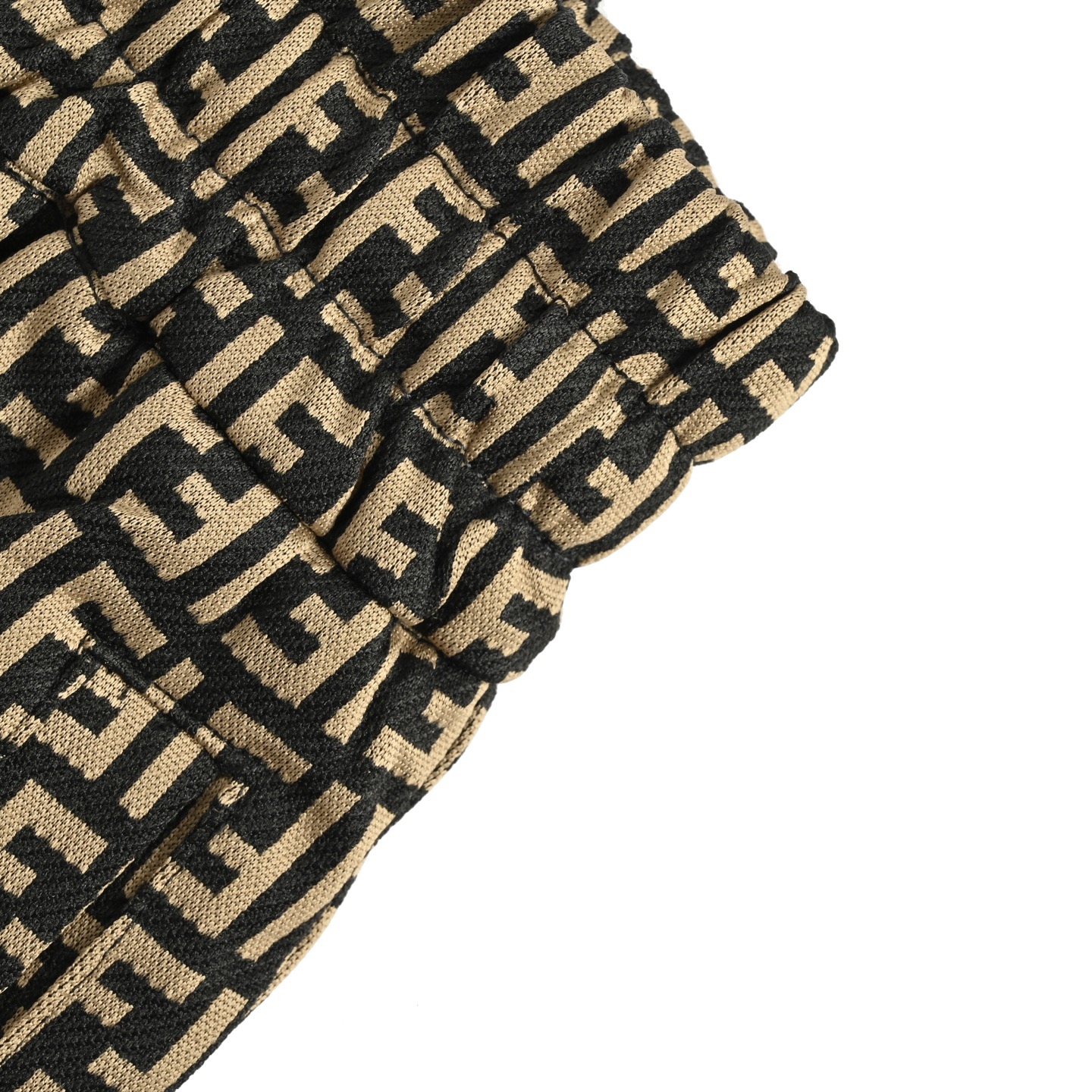 Fendi 25ss gold double F logo embroidered side mesh shorts