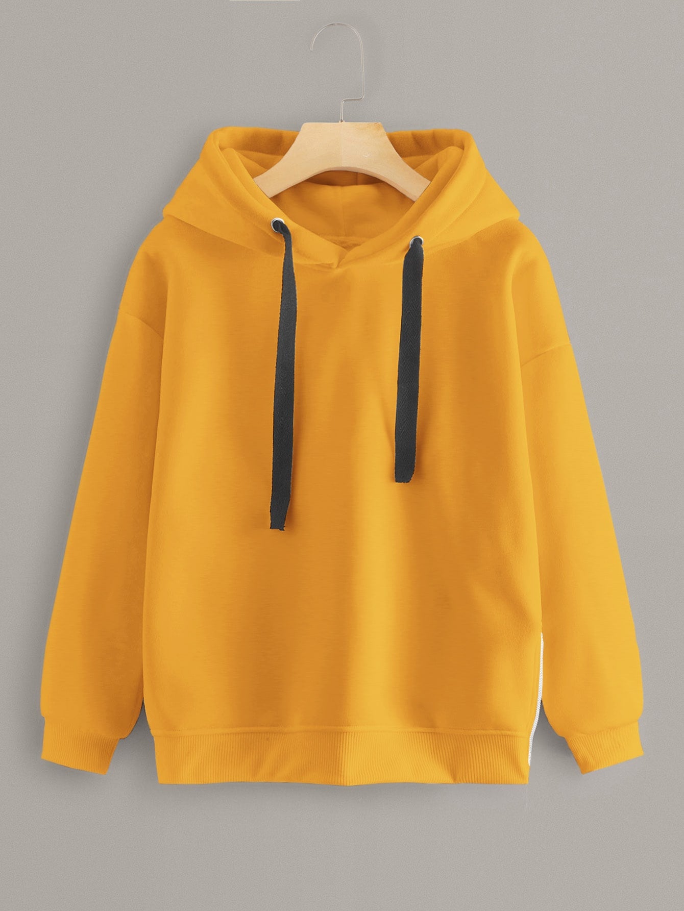 Drop Shoulder Drawstring Hooded Sweatshirt