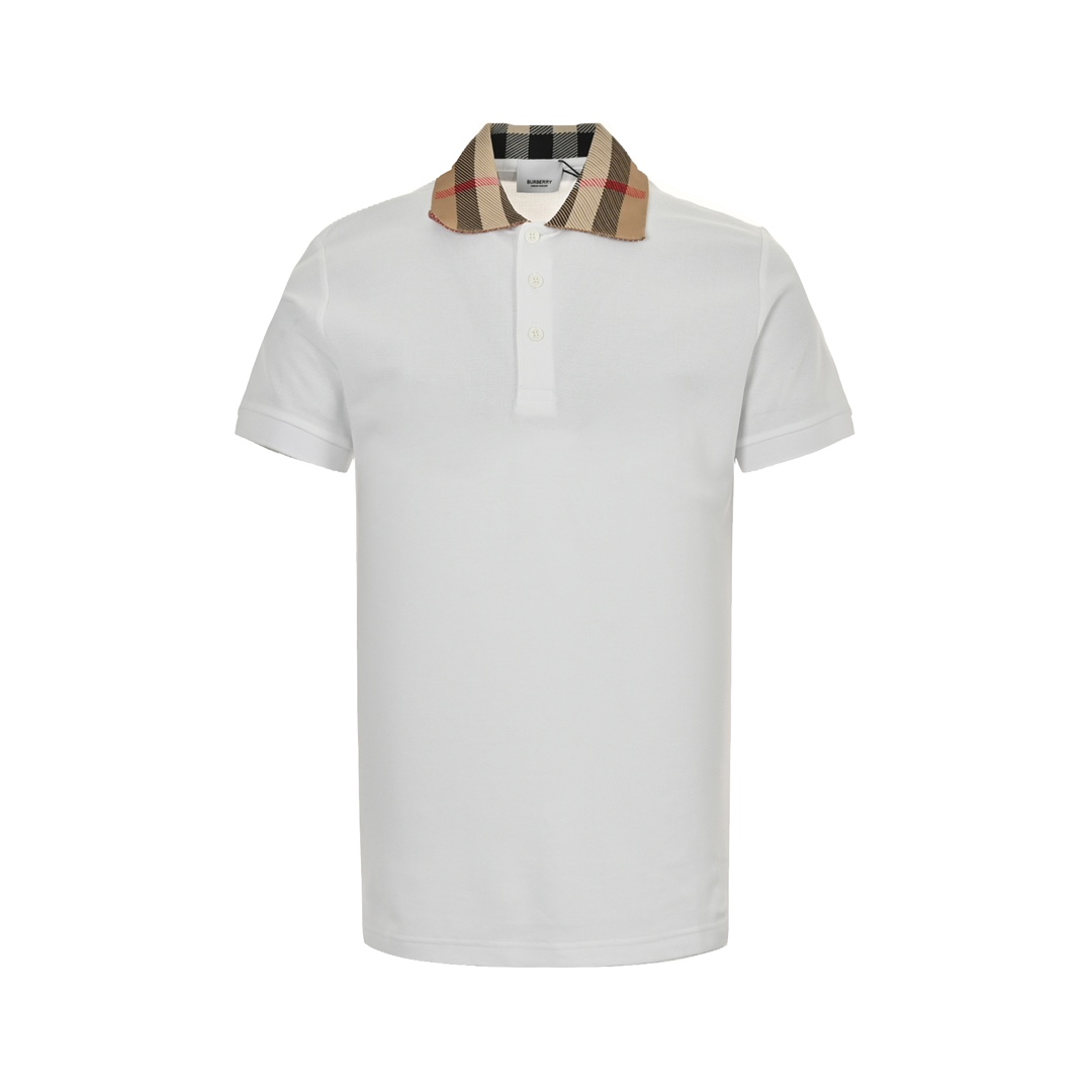 Burberry 24ss check collar Polo short sleeve