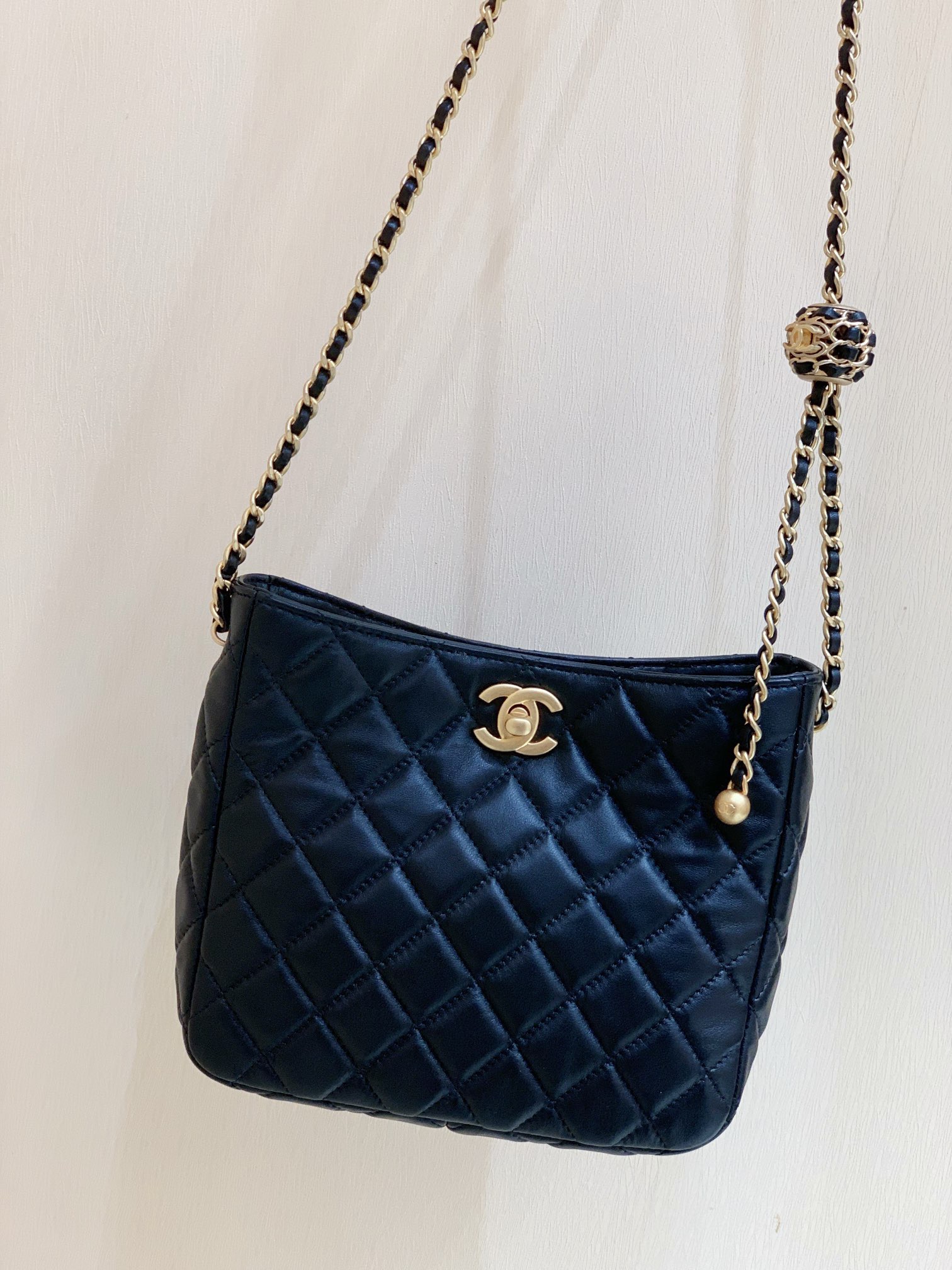 Chanel 2022cc Spring/Summer Collection Golden Ball Hobo Hippie Bag 3259