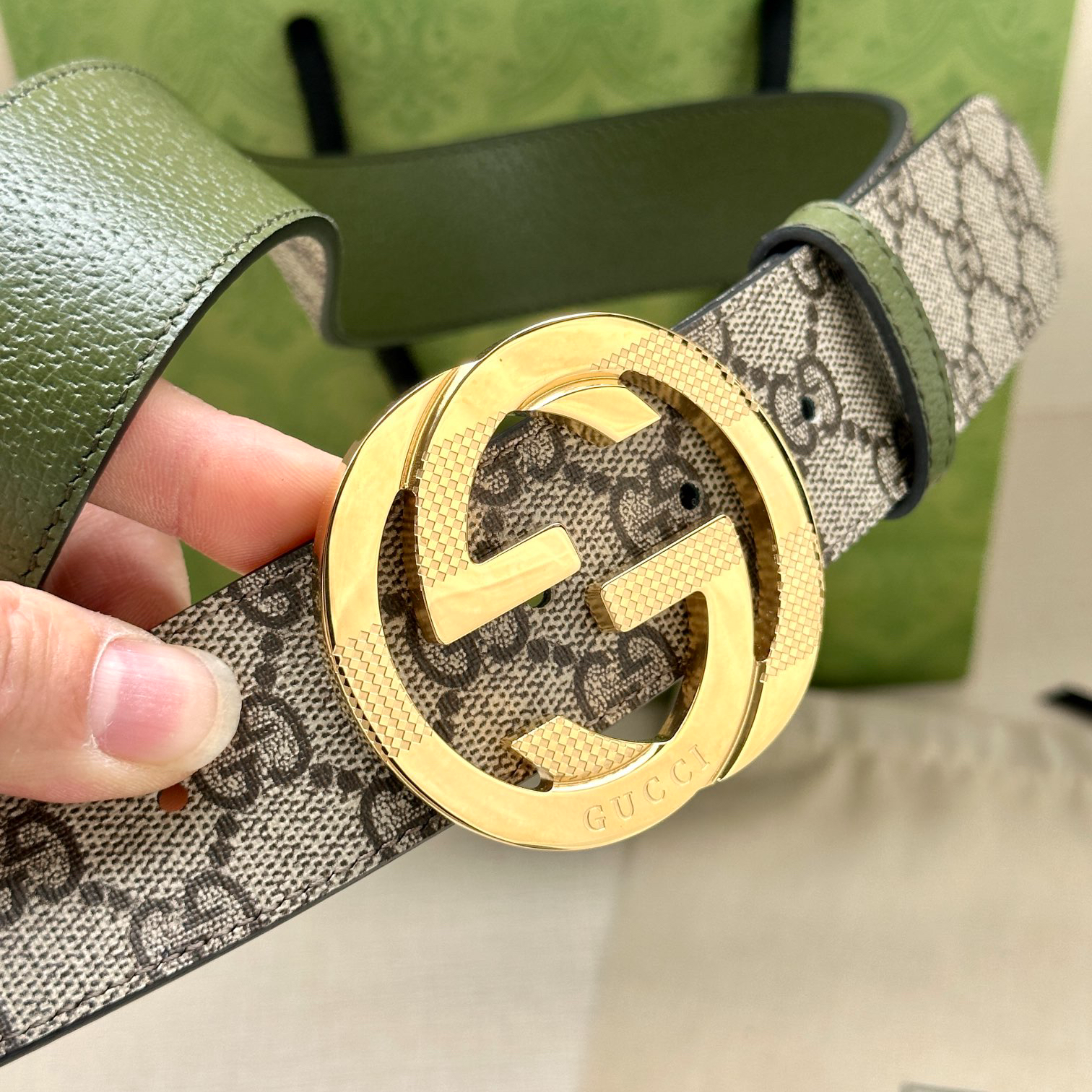 Gucci Marmont printed leather belt 3.8 cm wide
