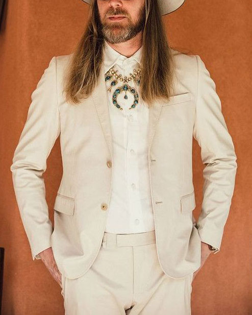 Men's Western Solid Color Long Sleeve Jacket Blazer