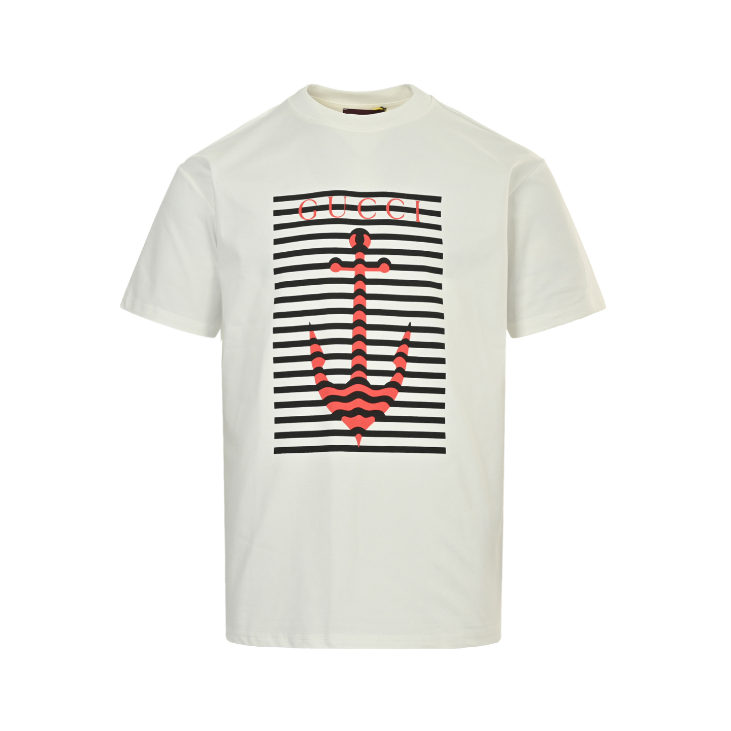 Gucci 25ss striped anchor print short sleeve