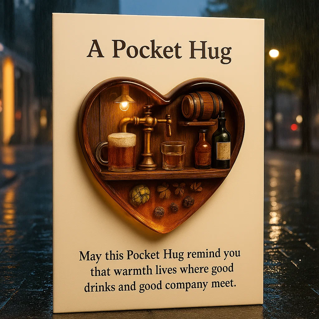 Bar-style Pocket Hug Greeting Card
