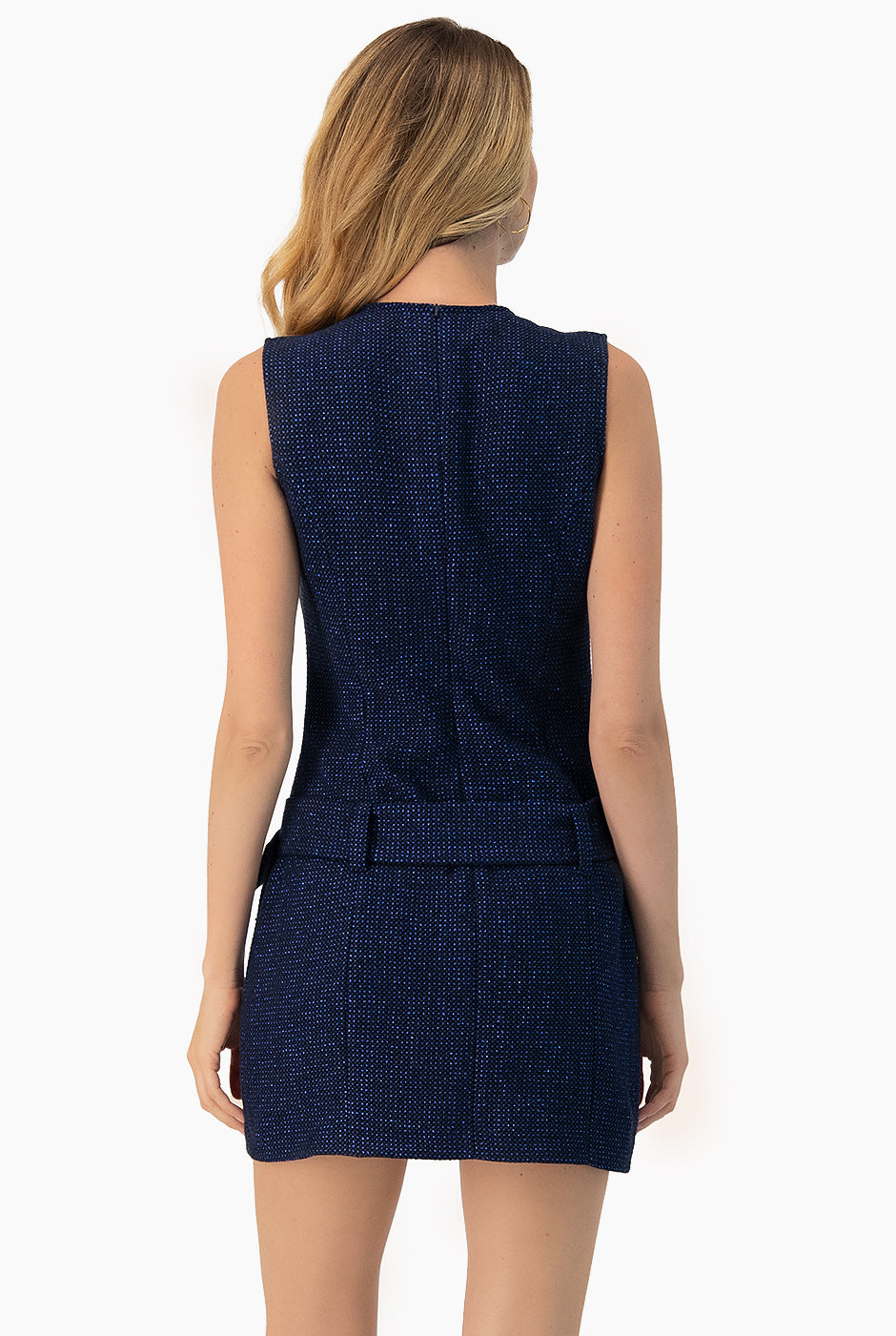 Vestido corto marino sin mangas