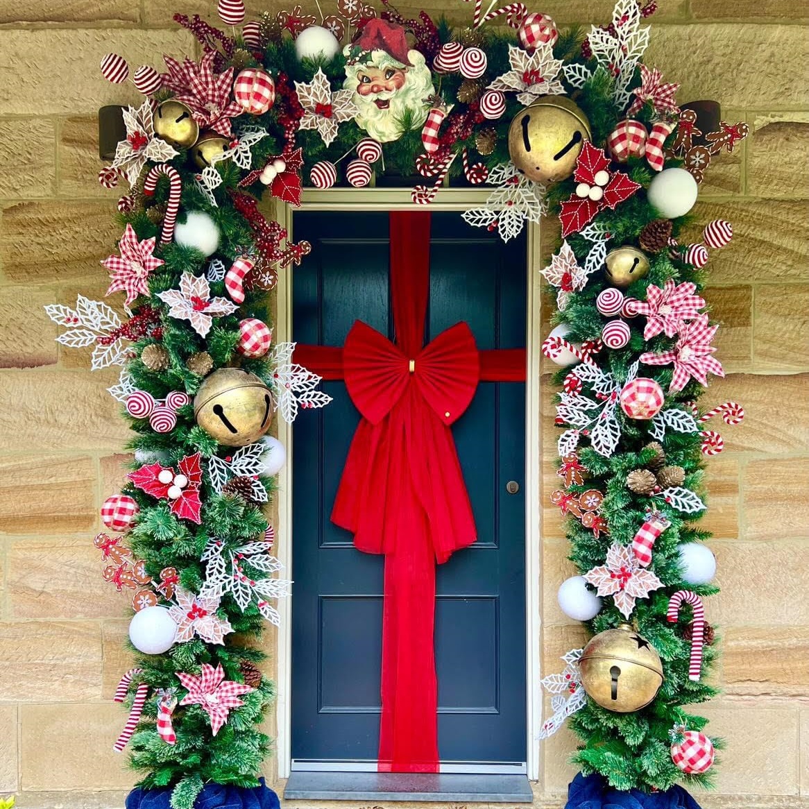 🎅2024 Christmas Promos🔥The Red Door Bow Christmas, Luxury Door Bow, Large Ribbon Wreath Decoration.
