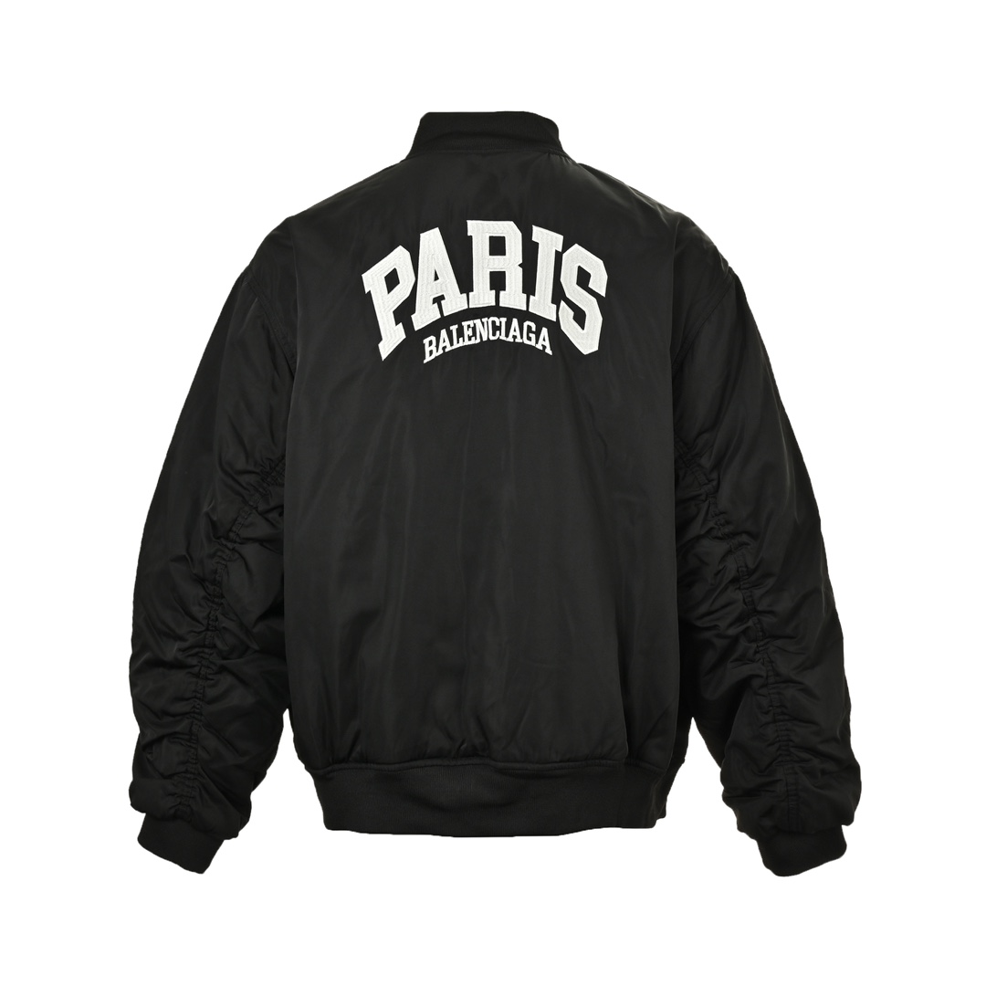 Balenciaga 24Fw English lettering embroidered baseball flight quilted jacket