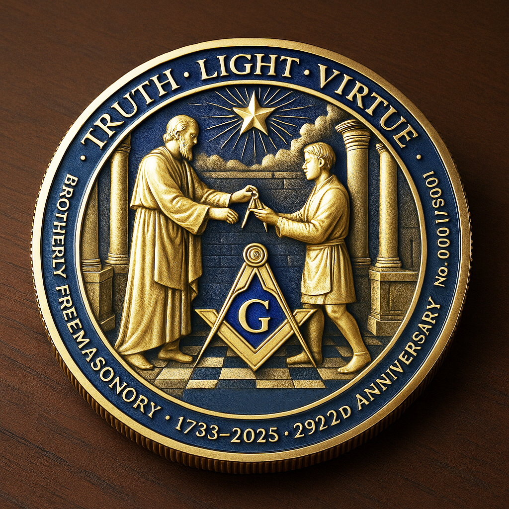 The 292nd anniversary commemorative coin of the American Freemasons