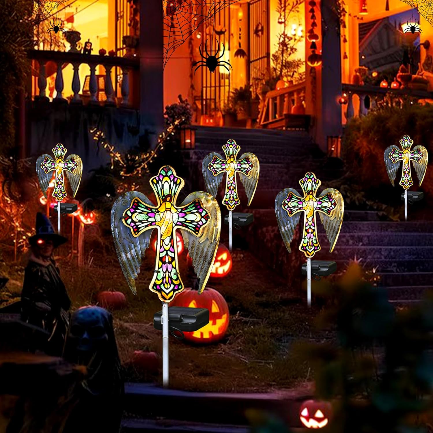 🎄CHRISTMAS ON SALE🔥Solar Glass Cross Garden Stake Light,Cemetery Decorations,Sympathy Memorial Gifts