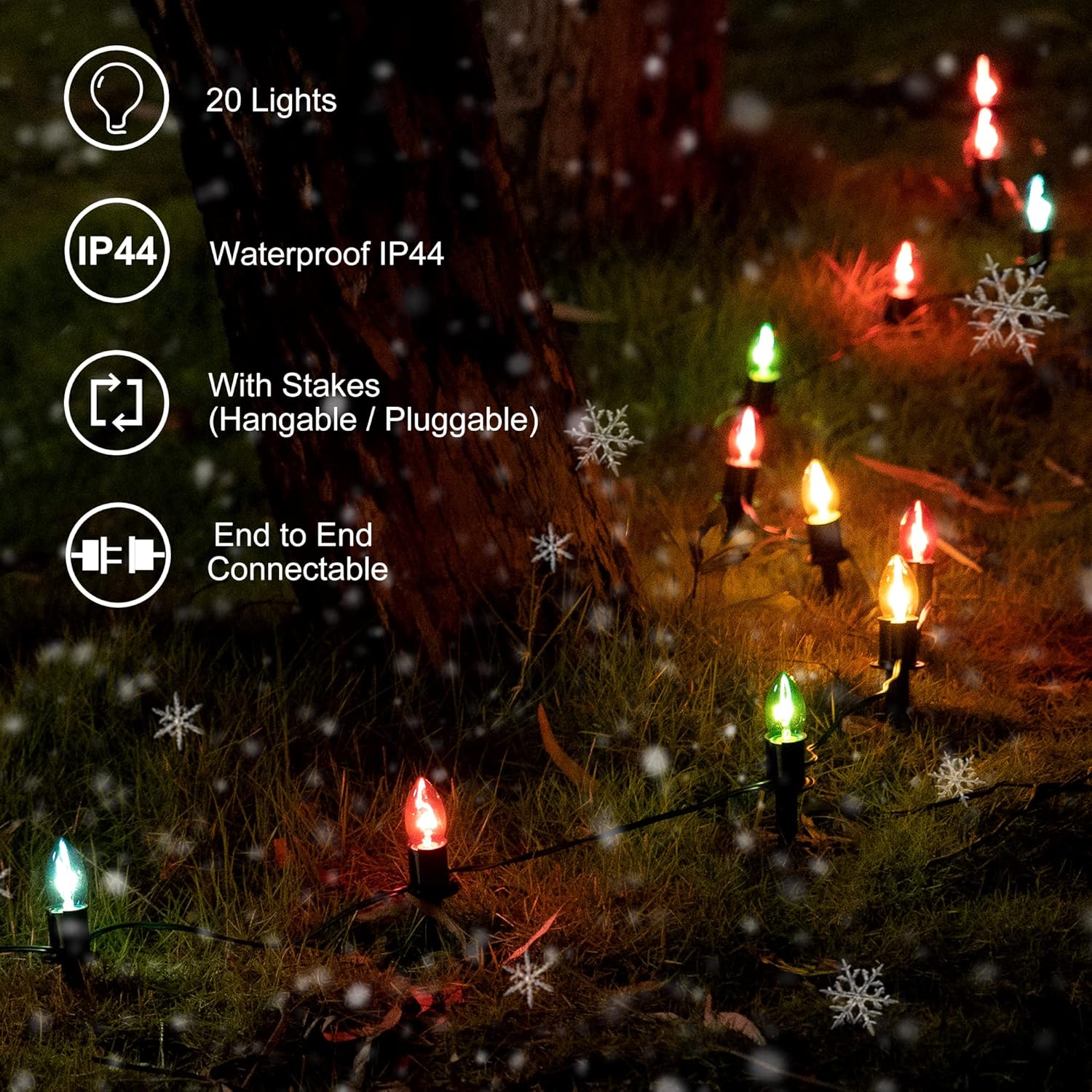 🎄 CHRISTMAS ON SALE 🔥  Solar Christmas Lights Outdoor 20 Pathway Lights