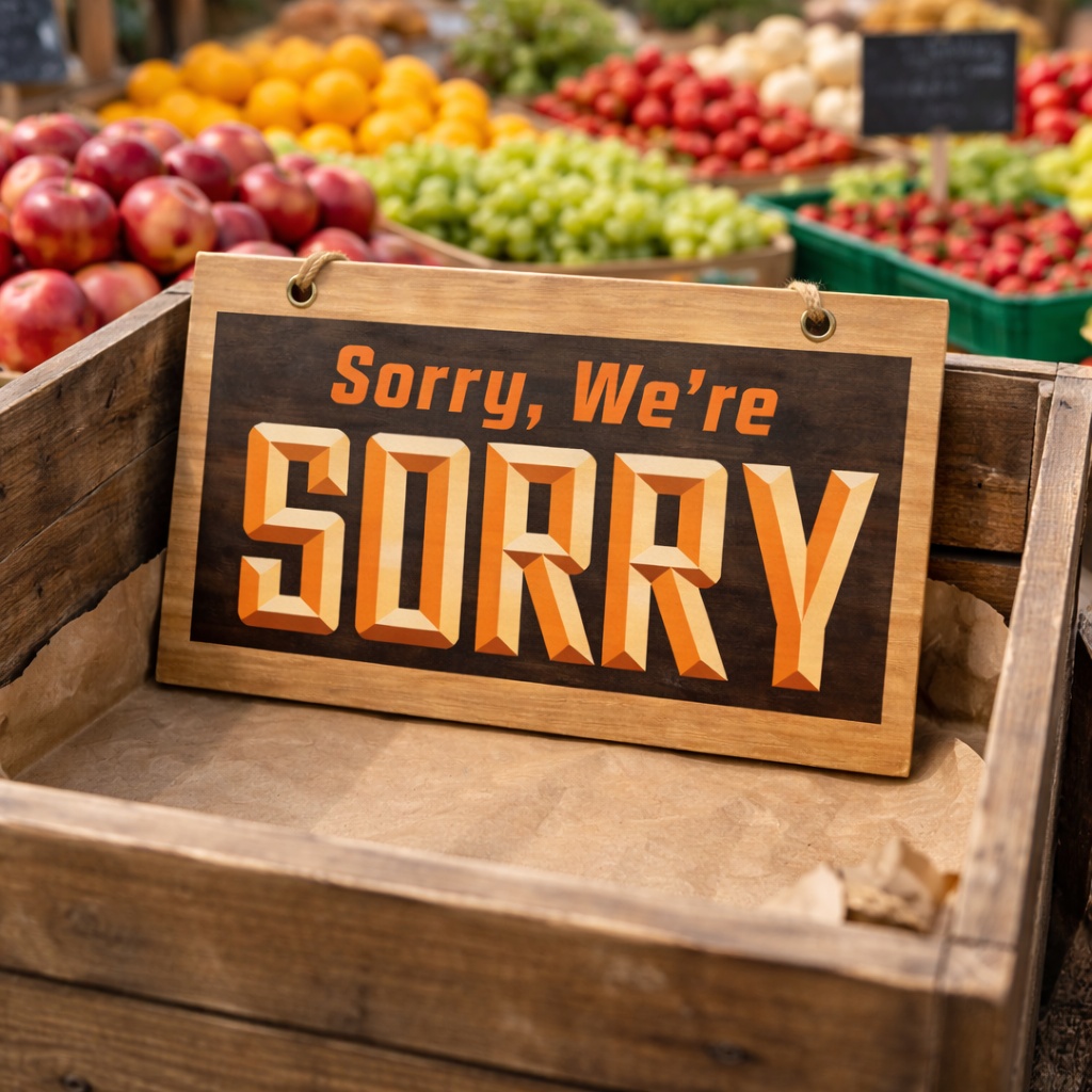 Sorry We’re Sorry Sign