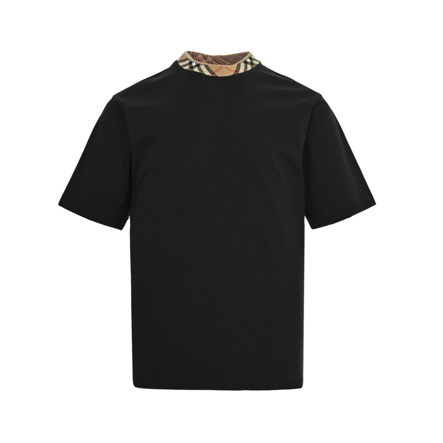Burberry 25ss check collar patchwork short sleeves