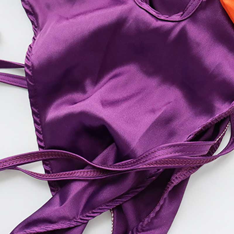 Sexy Bow Color Block Jumpsuits Lingerie
