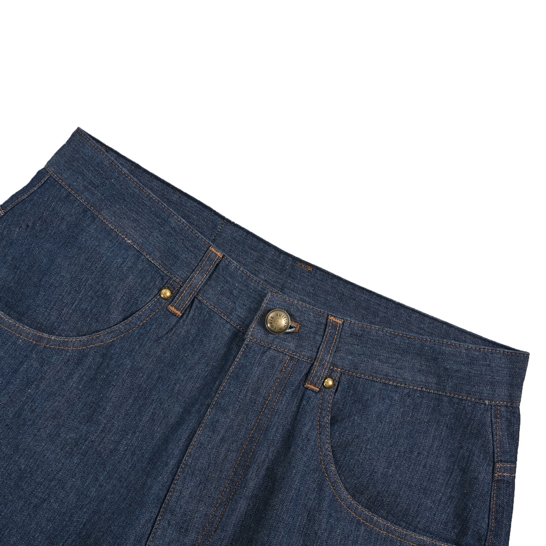 Louis Vuitton 24ss cord embroidered denim shorts