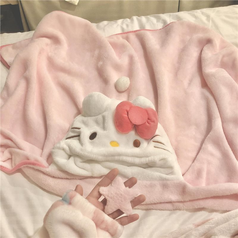 kitty blanket hooded shawl blanket cartoon