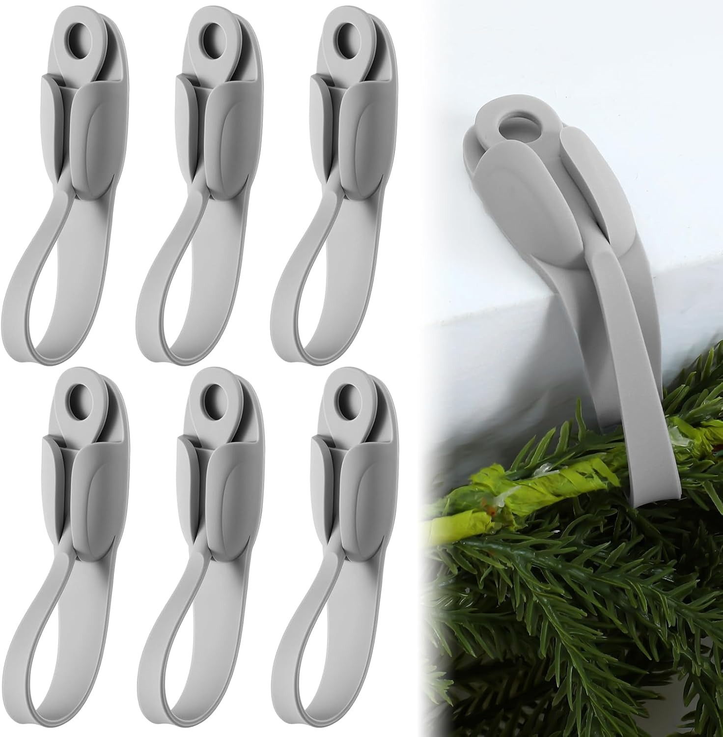 🎄2025 Christmas On Sale✨6 PCS Christmas Silicone Garland Hangers