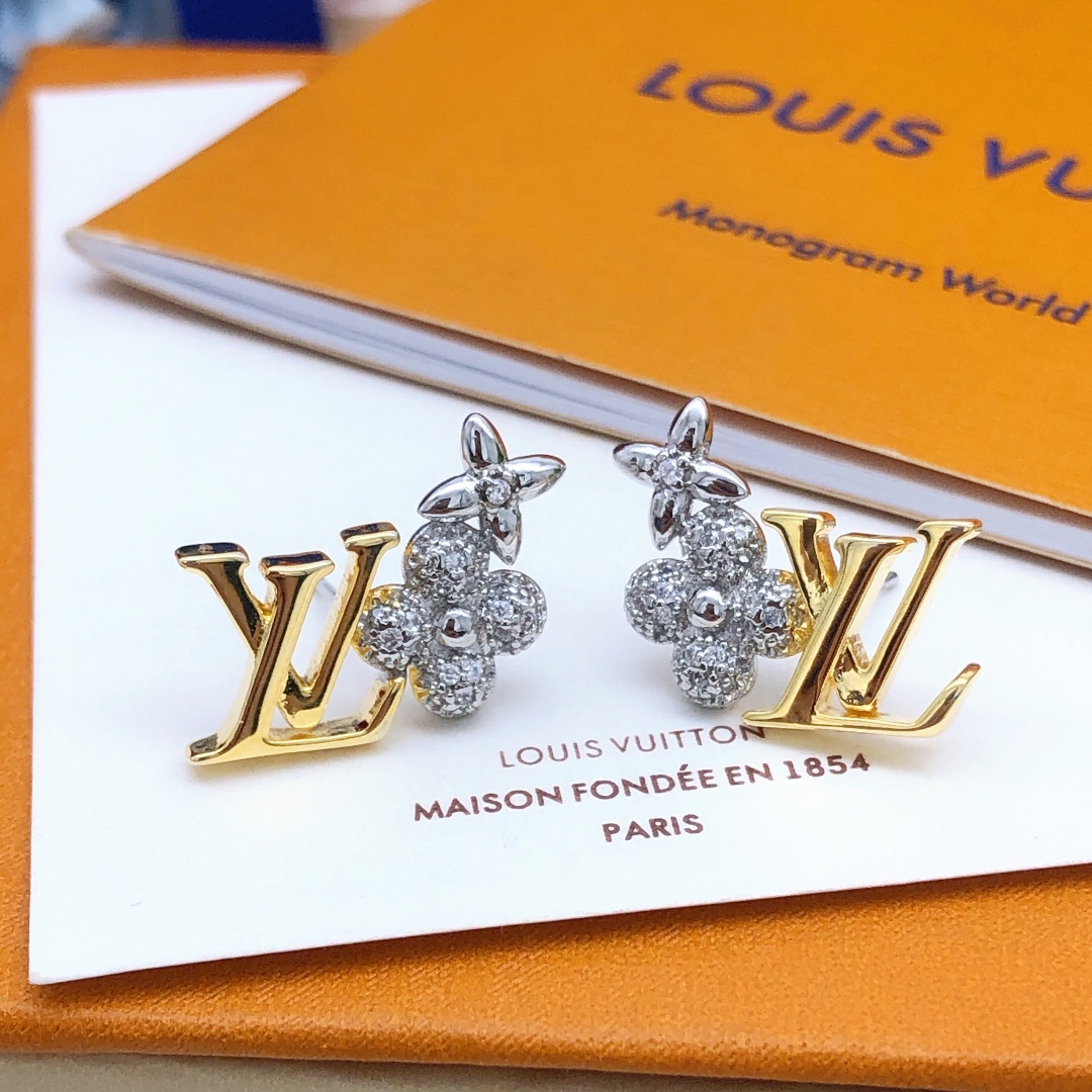Louis Vuitton Gold and Silver Stud Earrings