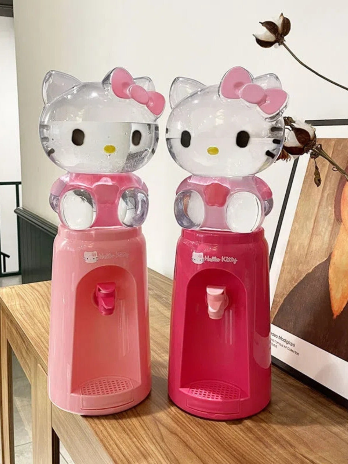 KT Mini Water Dispenser Toy Miniature Household Water Cooler Fountain Toy Drinking Fountain Model Kids